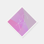 Uw overlappende initialen | Moderne roze geometris Servet (Hoek)