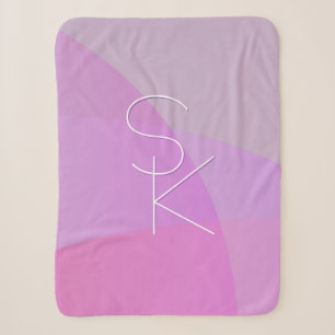 Uw overlappende initialen Moderne roze geometris Sherpa Deken