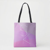Uw overlappende initialen | Moderne roze geometris Tote Bag (Voorkant)