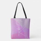 Uw overlappende initialen | Moderne roze geometris Tote Bag (Achterkant)