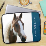 Uw Paard Custom Pet Fotoportret Laptop Sleeve<br><div class="desc">Pas uw eigen laptophoes aan, met een naam en afbeelding van uw paard. Klik op 'Personaliseren' om uw voorkeursfoto te uploaden, en een naam die op het blauwe paneel zal verschijnen. Uw laptop zal onmiskenbaar zijn wanneer u deze stijlvolle, individuele hoes gebruikt, aangepast met een fotografisch portret van uw paard....</div>