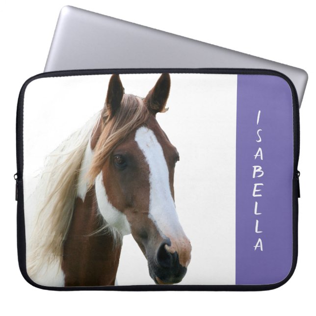 Uw Paard Custom Pet Fotoportret Laptop Sleeve (Voorkant)