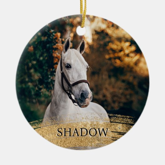 Uw paard foto Kerstmis Keramisch Ornament (Voorkant)