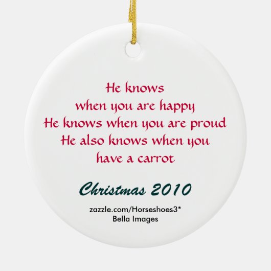 Uw paard - sierbloem keramisch ornament (Achterkant)