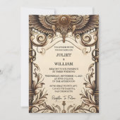 Uw Papyrus  Retro Vellum Overlay Bruiloft Kaart (Voorkant)