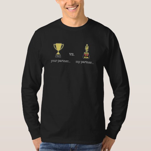 Uw partner V Mijn partner Trofee Leuke koppels Mat T-shirt (Voorkant)