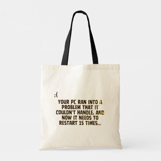 Uw pc heeft een probleem tote bag (Achterkant)