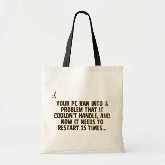 Uw pc heeft een probleem tote bag (Voorkant)