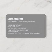 Uw perfecte zanger voor elke gelegenheid visitekaartje (Achterkant)