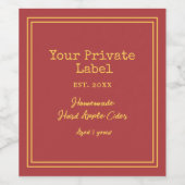 Uw persoonlijke label Homemade Hard Apple Cider Wi Wijn Etiket (Enkel label)