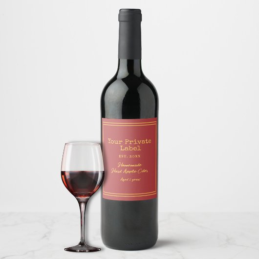 Uw persoonlijke label Homemade Hard Apple Cider Wi Wijn Etiket