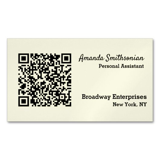 Uw persoonlijke QR-code die aan uw URL is gekoppel Magnetisch Visitekaartje (Voorkant)