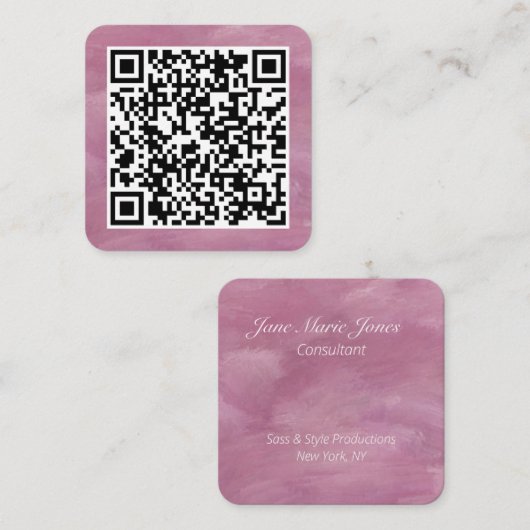 Uw persoonlijke QR-code die aan uw URL is gekoppel Vierkante Visitekaartje (Voorkant / Achterkant)
