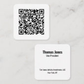 Uw persoonlijke QR-code die is gekoppeld aan uw UR Vierkante Visitekaartje (Voorkant / Achterkant)