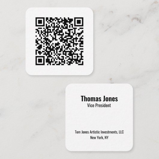 Uw persoonlijke QR-code die is gekoppeld aan uw UR Vierkante Visitekaartje (Voorkant / Achterkant)