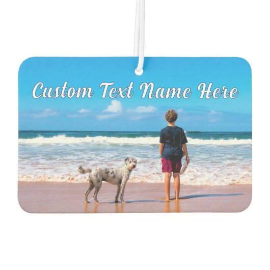 Uw Pet Photo Air Freshener met aangepaste tekst Luchtverfrisser (Achterkant)