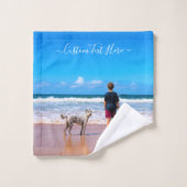 Uw Pet Photo Badhanddoeken met Aangepaste Tekstnaa Bad Handdoek (Wasdoekje)