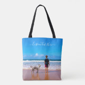 Uw Pet Photo Canvas tas met aangepaste tekst (Achterkant)