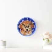 Uw Pet Photo Clock of Cute Puppy Clock Ronde Klok (Huis)