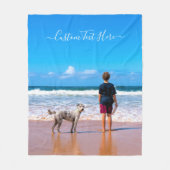 Uw Pet Photo Fleece Deken Aangepaste Tekst (Voorkant)