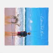Uw Pet Photo Fleece Deken Aangepaste Tekst (Voorkant (Horizontaal))