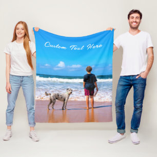 Uw Pet Photo Fleece Deken met aangepaste tekst