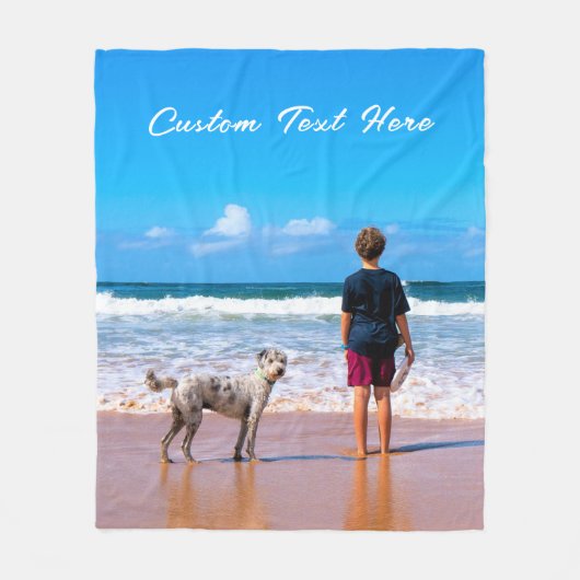 Uw Pet Photo Fleece Deken met aangepaste tekst (Voorkant)