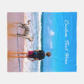Uw Pet Photo Fleece Deken met aangepaste tekst (Voorkant (Horizontaal))