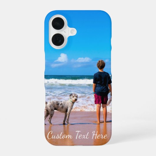 Uw Pet Photo iPhone Case met aangepaste tekst 16 Hoesje (Achterkant)
