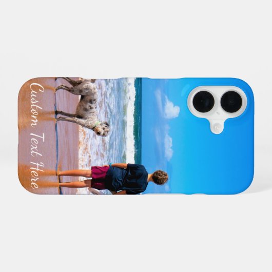 Uw Pet Photo iPhone Case met aangepaste tekst iPhone 16 Hoesje (Achterkant horizontaal)