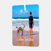 Uw Pet Photo Kerst Ornament met aangepaste tekst (Voorkant links)