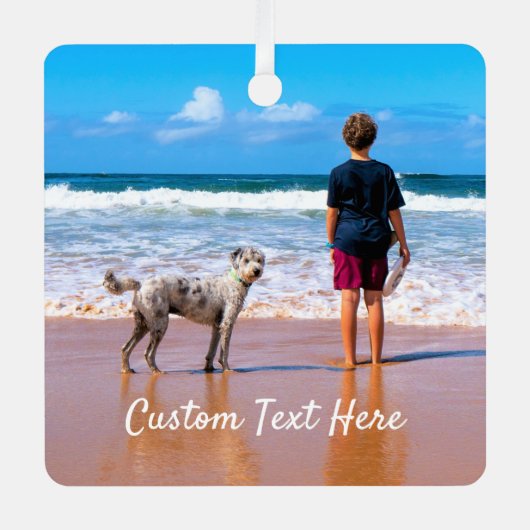 Uw Pet Photo Kerst Ornament met aangepaste tekst (Voorkant)