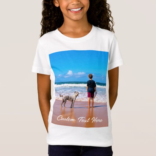 Uw Pet Photo Kinder T-shirt met aangepaste tekst (Voorkant)