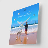 Uw Pet Photo Klok met aangepaste tekst (Hoek)