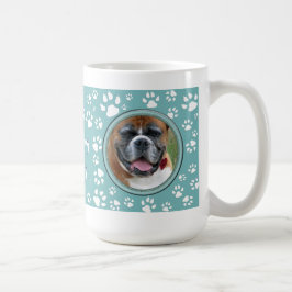 Uw Pet Photo Pet Memorial Blauwgroen hondenprint Koffiemok