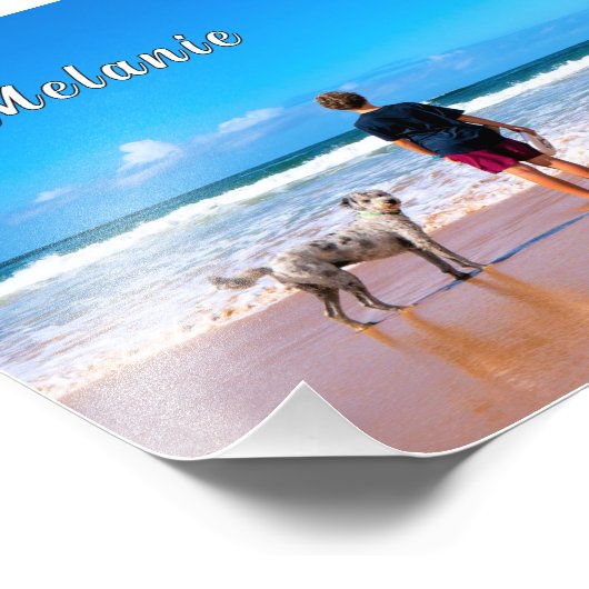 Uw Pet Photo Poster Print met aangepaste naam (Hoek)