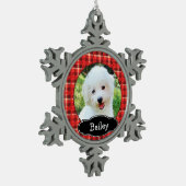 Uw Pet Red Plaid Ornament gepersonaliseerd (Links)