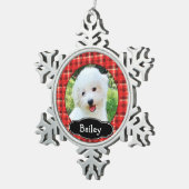 Uw Pet Red Plaid Ornament gepersonaliseerd (Rechts)