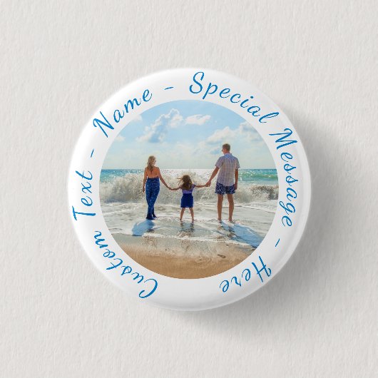 Uw Photo Button Gift met aangepaste tekst (Voorkant)