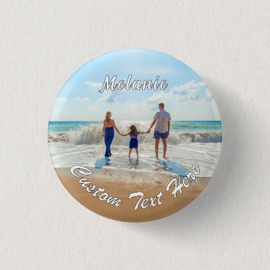 Uw Photo Button Gift met aangepaste tekst en naam (Voorkant)