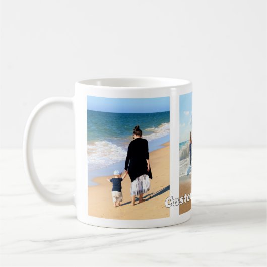 Uw Photo Collage Coffee Mok Gift en aangepaste tek (Links)