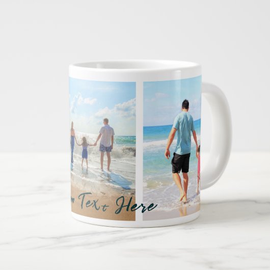 Uw Photo Collage Coffee Mok met aangepaste tekst (Voorkant rechts)