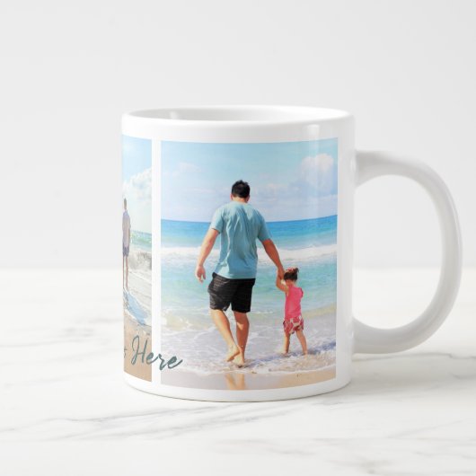 Uw Photo Collage Coffee Mok met aangepaste tekst (Rechts)