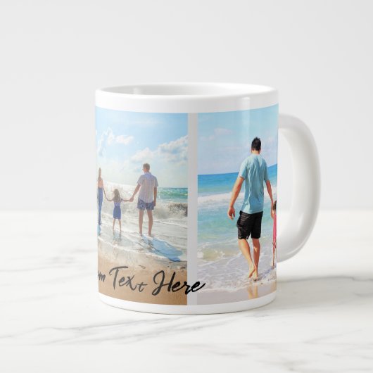 Uw Photo Collage Coffee Mok met aangepaste tekst (Voorkant rechts)