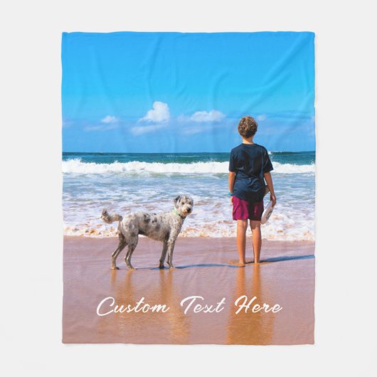 Uw Photo Fleece Deken met Aangepaste Tekstnaam (Voorkant)
