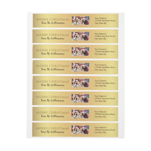 Uw Photo Gold Merry-kerstretouradres (Vel)