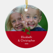 Uw Photo Holly Lijst kerstversiering Keramisch Ornament (Voorkant)