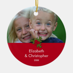 Uw Photo Holly Lijst kerstversiering Keramisch Ornament