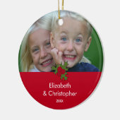 Uw Photo Holly Lijst kerstversiering Keramisch Ornament (Links)