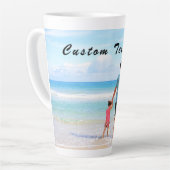 Uw Photo Latte-Mok met aangepaste tekst Latte Mok (Linkerhoek)